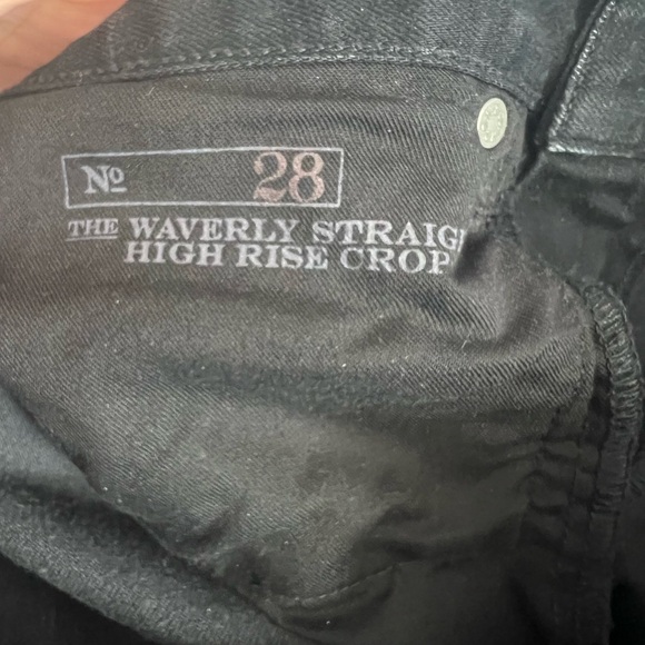Polo Ralph Lauren | The Waverly Straight‎ High Rise Crop Black Distressed Sz 28 - Picture 5 of 8